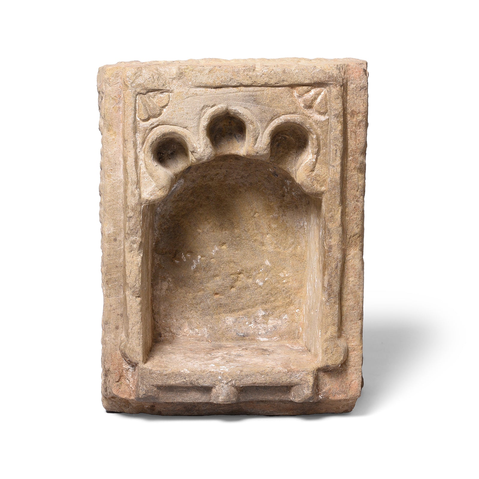 Front View Of Carved Stone Lamp Niche From Dungapur - 18thC