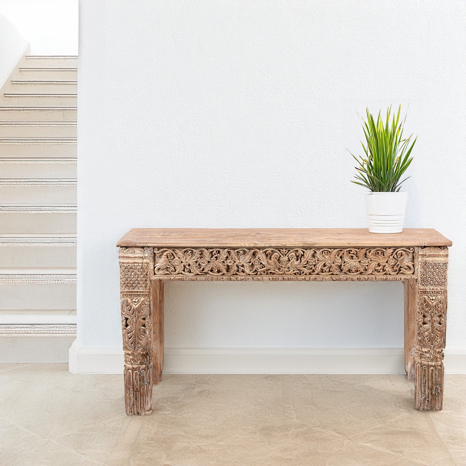 Reclaimed Teakwood Console Table With Painted Finish | Indigo Antiques
