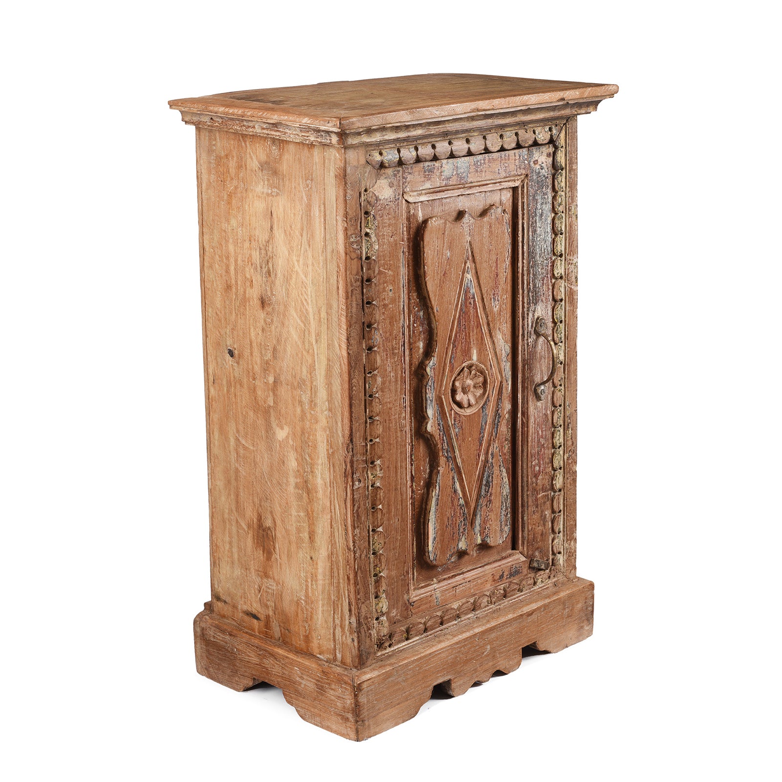 Bedside Cabinet Made From Reclaimed Carved Teak | Indigo Antiques