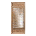 Old Antique Chinese Yumu Elm Lattice Window Screen With Bat Detailing From Shanxi Province - 19thC