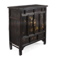 Gilt Black Lacquer Side Cabinet From Shanxi - 19th Century