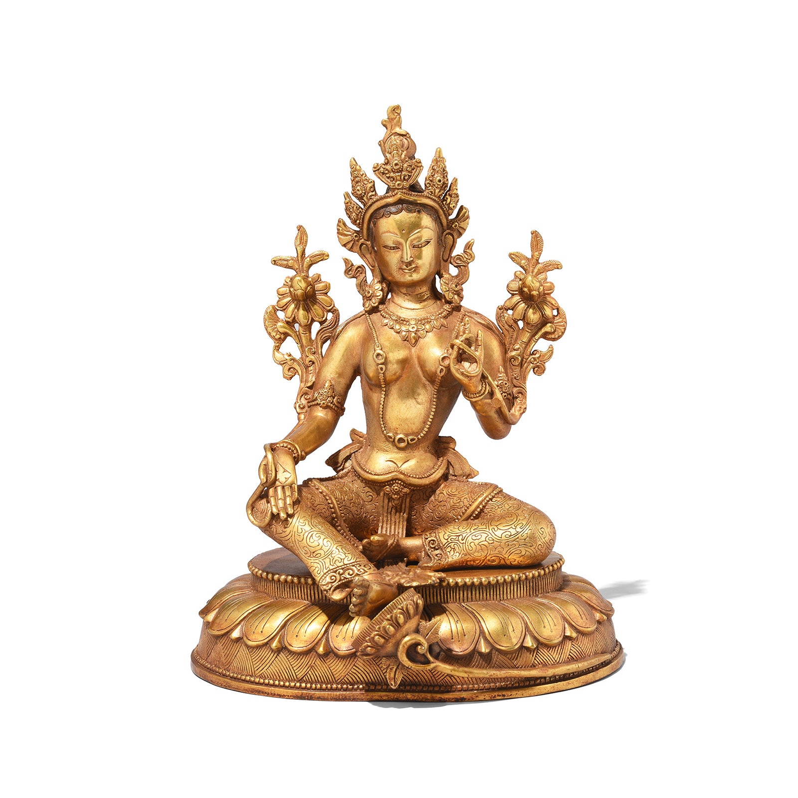 Small Gilt Bronze Statue Of The Tibetan Goddess Tara | Indigo Antiques