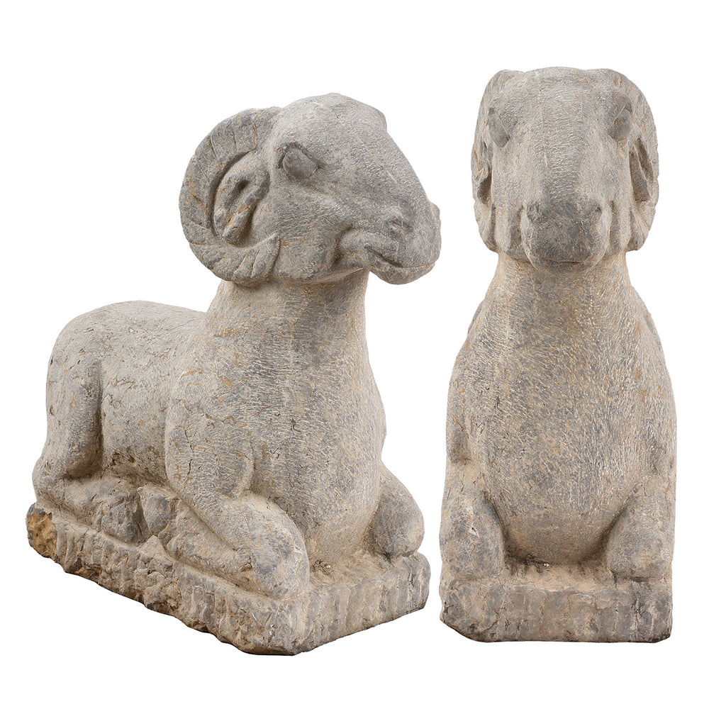 Hand Carved Granite Ram From Hebei Province