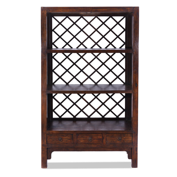 Dark Finsih Bookshelf Made From Reclaimed Pine | Indigo Antiques