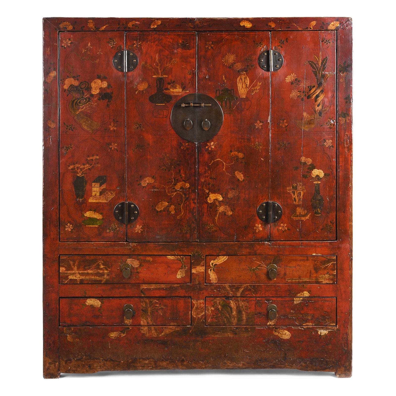 Antique Gilt Chinese Painted Cabinet From Gansu | Indigo Antiques
