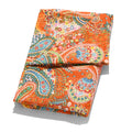 Orange Paisley Hand Block Printed Cotton Kantha Throw - Double bed Size