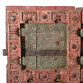 Carved Door With Original Paint From Gujarat - 19thC