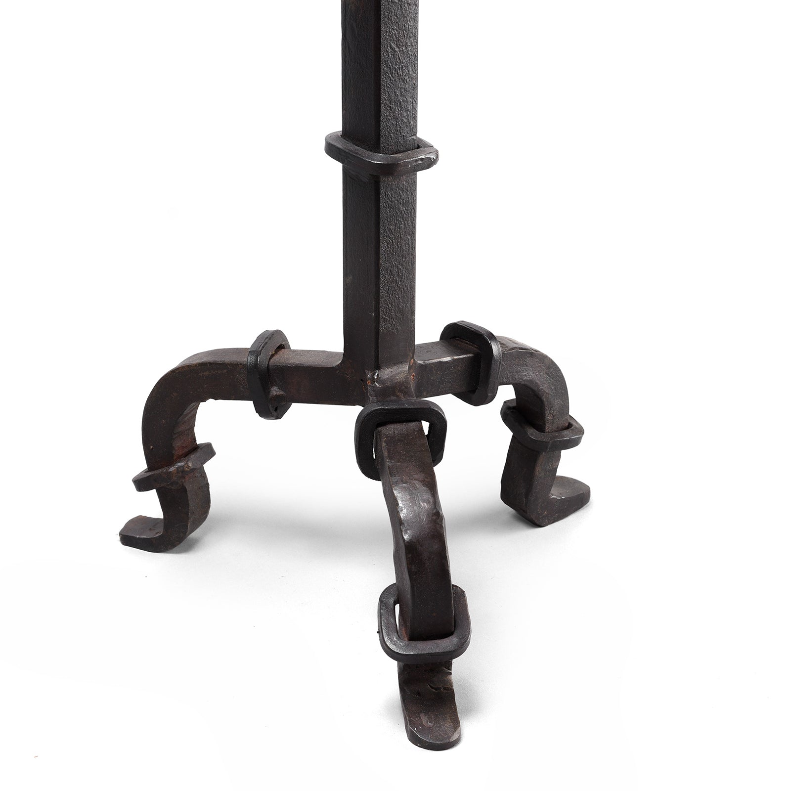 Rustic Industrial Hand Wrought Iron Candlestick & Candle Stand from India | Indigo Antiques