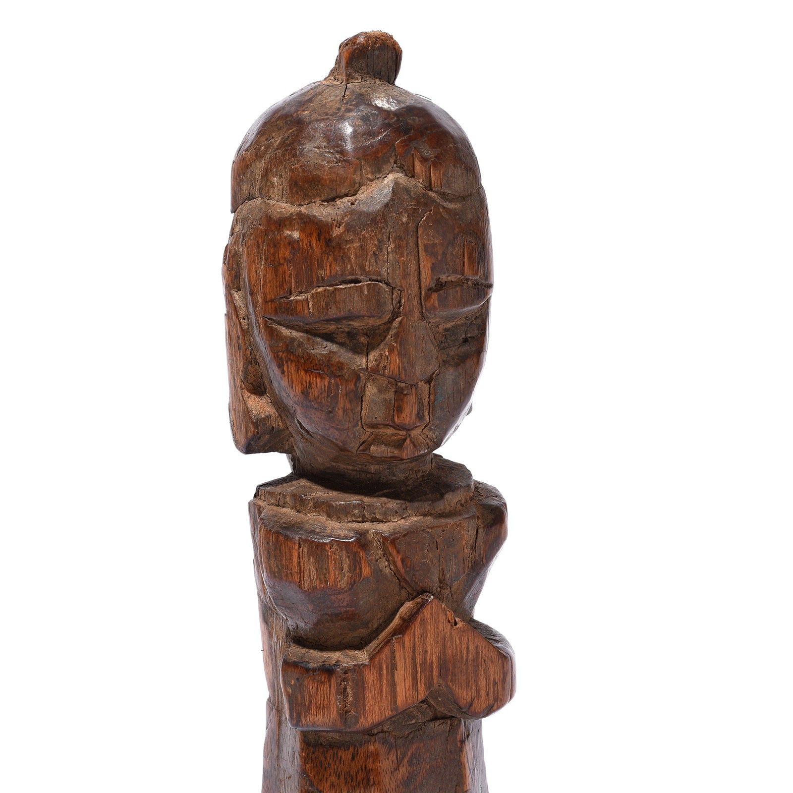 Antique Carved Teak Doll From Banswara Tribal Region - 19th Century | Indigo Antiques