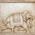 White Marble Mughal Style Elephant Panel