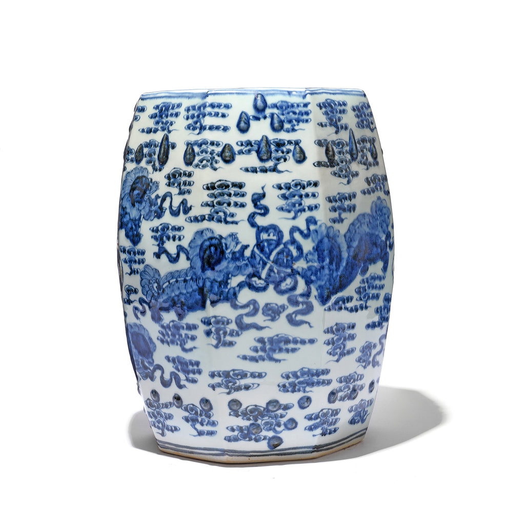 Blue & White Porcelain Stool- Kylin Design