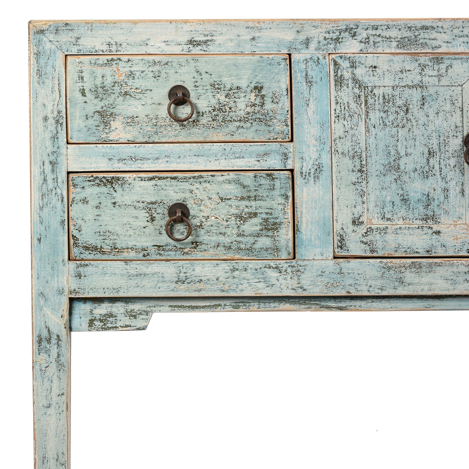 Mint Painted Shandong Style Console - From Old Pine | Indigo Antiques