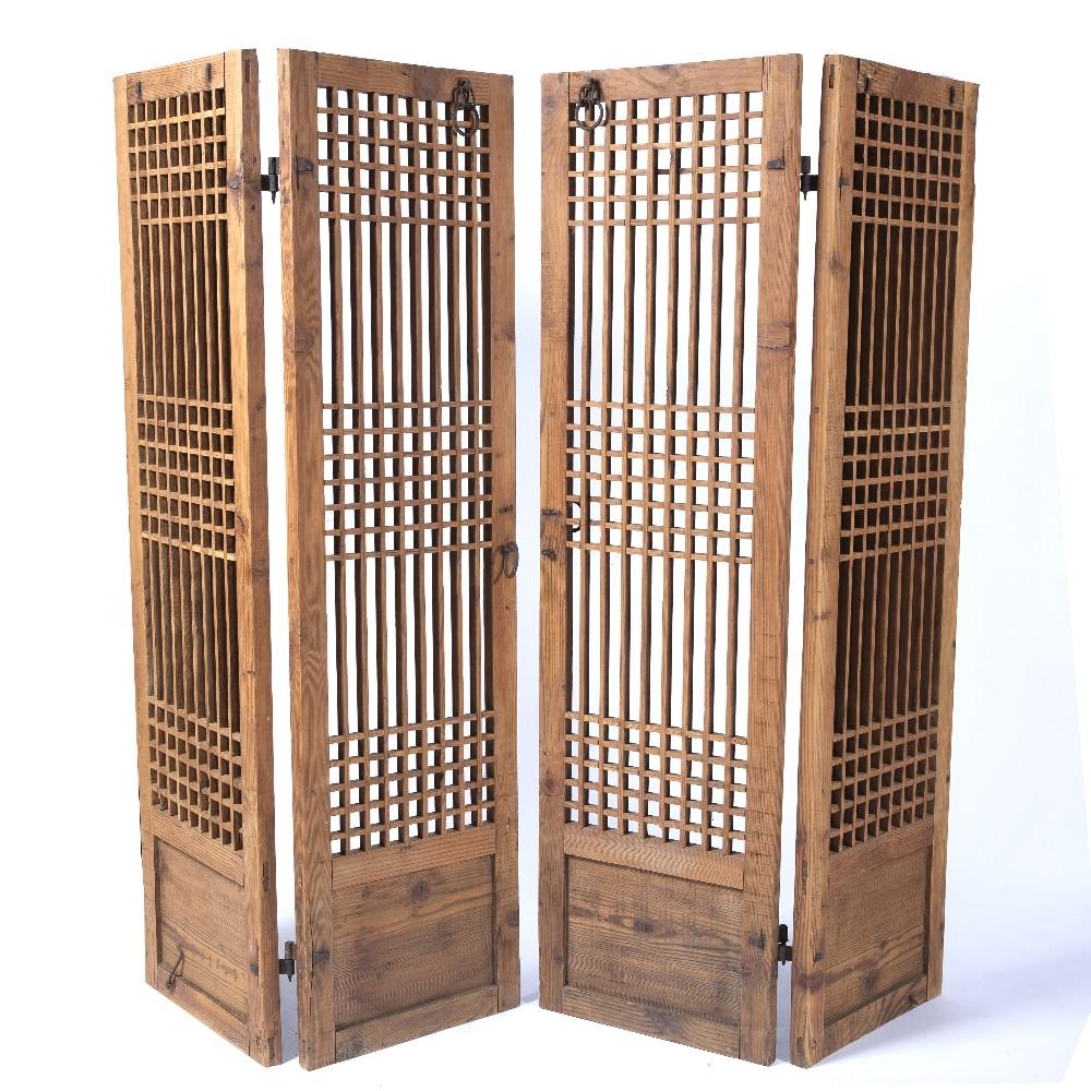 Pine Slatted Screens From Korea - 19thC | Indigo Oriental Antiques