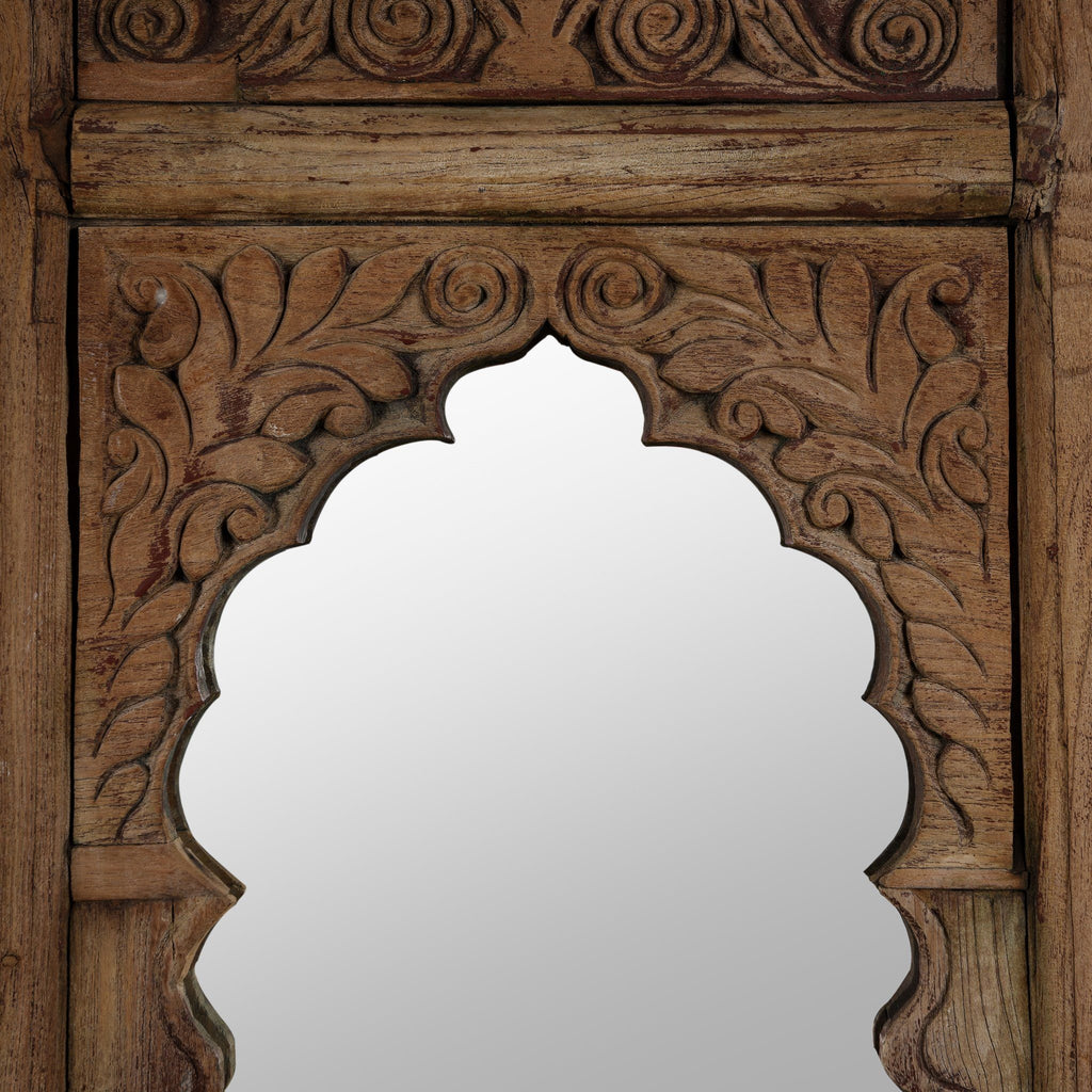 Carved Double Mirror Made From An Old Teak Window - 19thC (115 x 140cm)