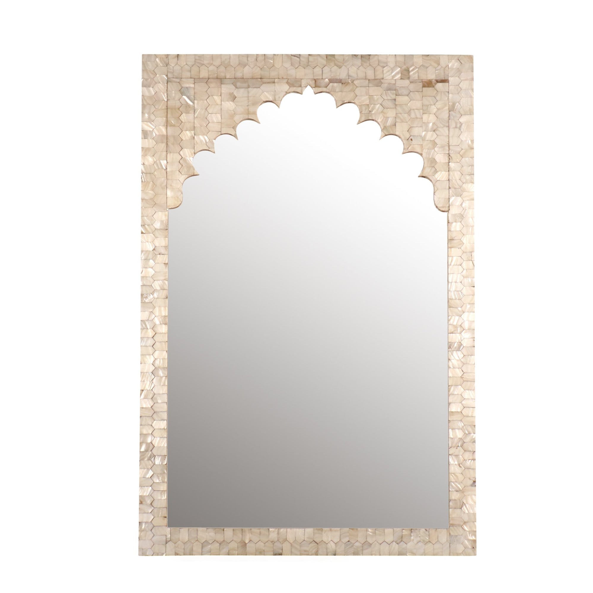 Mother Of Pearl Mughal Style Mirror - 60 x 3 x 90 (wxdxh cms) - A6233