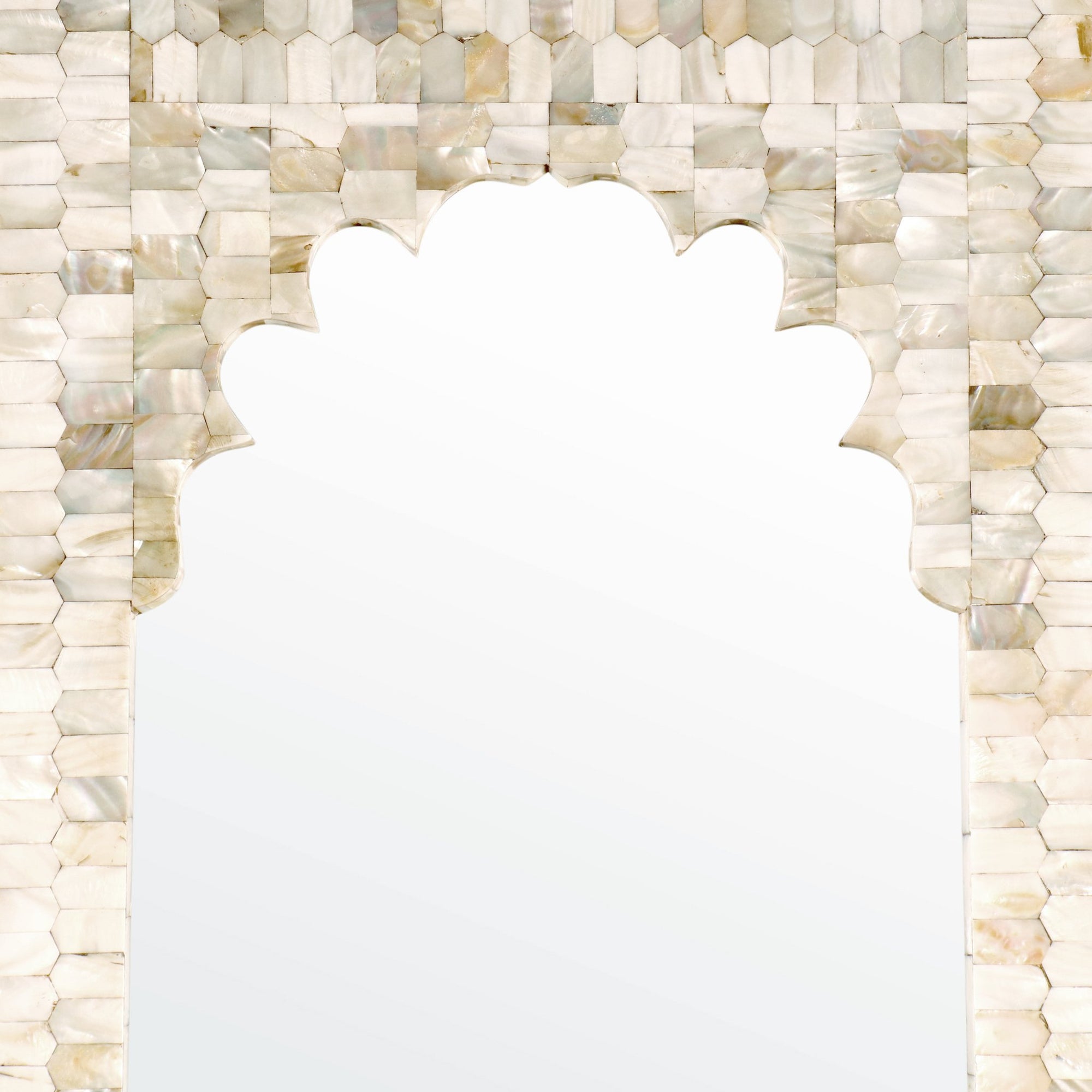 Mother Of Pearl Mughal Style Mirror - 40 x 4 x 75 (wxdxh cms) - A6232