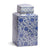Blue & White Porcelain Square Tea Caddy - Peony Design