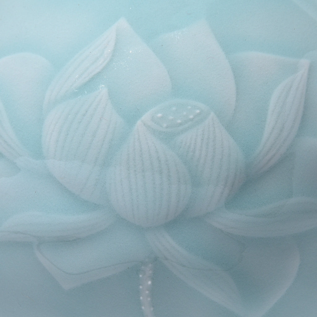 Pale Blue Porcelain Vase - Flower Design