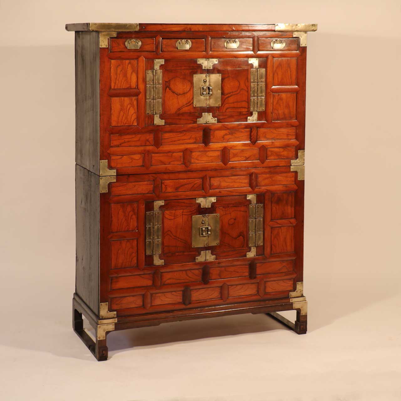 Korean Cabinet - late 19thC - Zelkova Wood Front | Indigo Oriental Antiques
