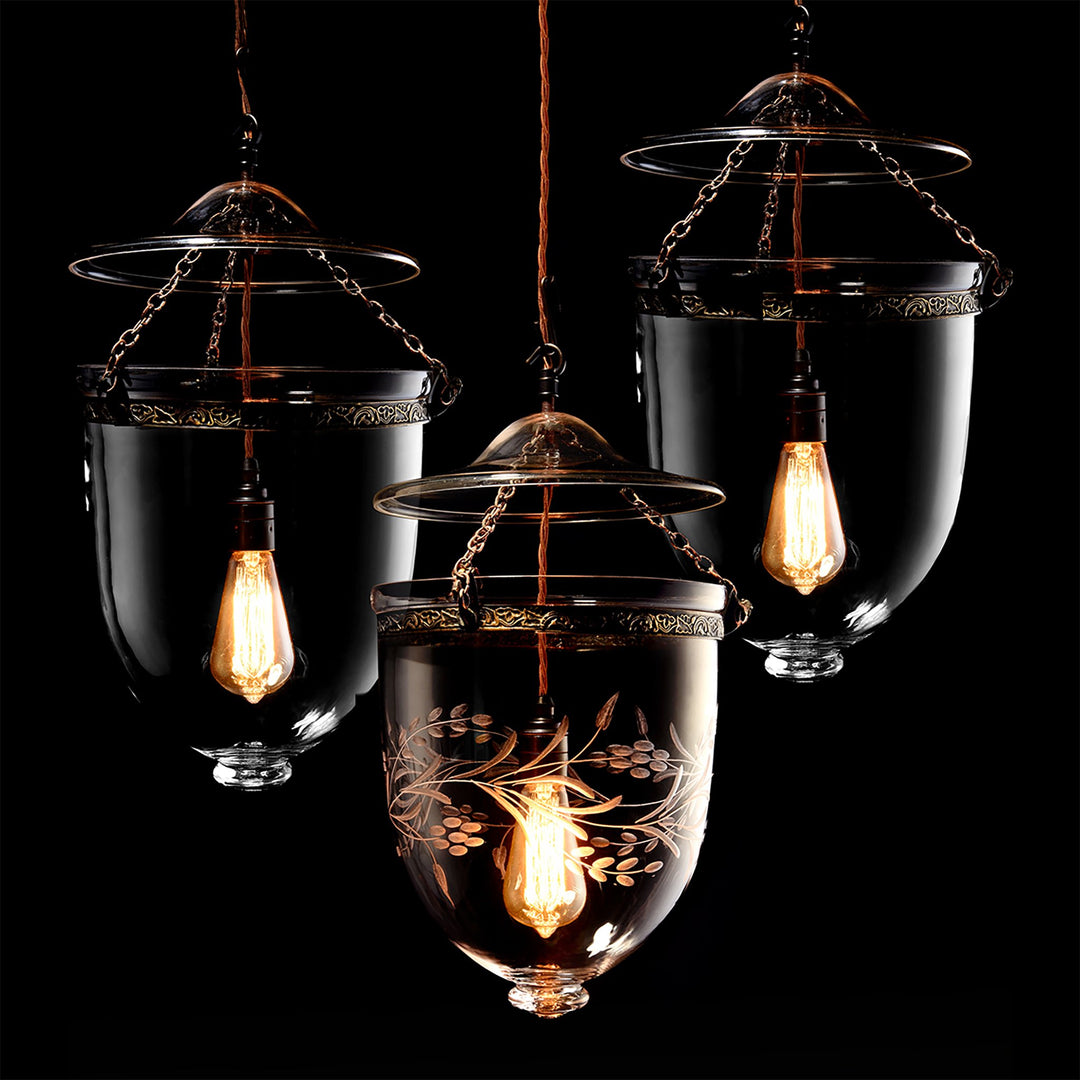 A Collection Of Antique And Modern Lights And Lamp Shades, Including Hanging Pendant Lights, Floor Standing Lamps And Table Lamps | Indigo Antiques