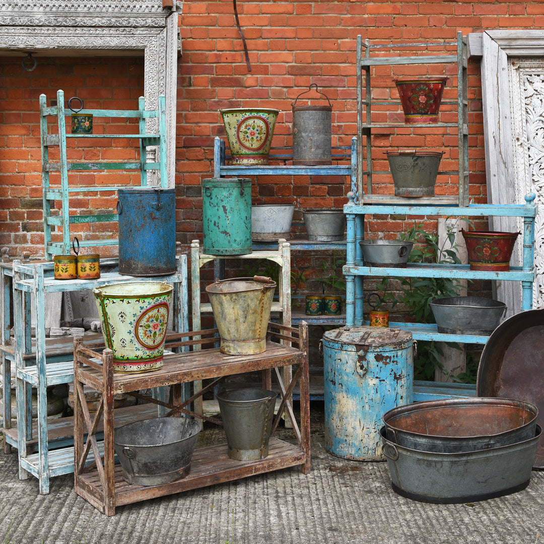 Vintage Painted Indian Shelves | Indigo Antiques