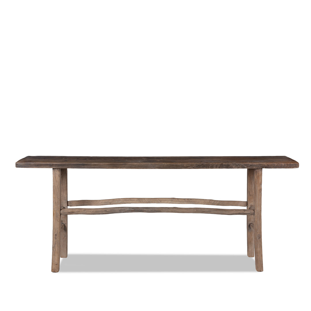 19th Century Chinese Elm Console Table From Henan Province With Single Plank Top