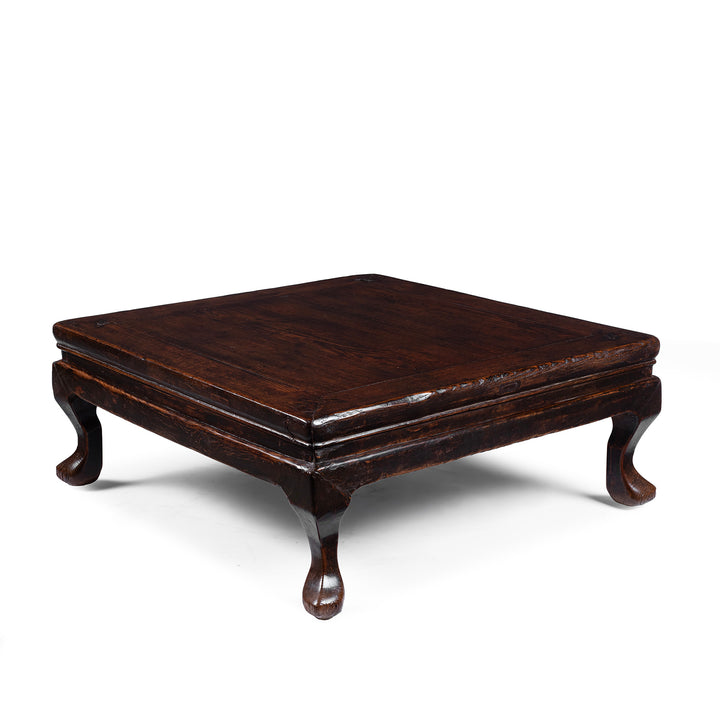 19th Century Chinese Shanxi Elm And Catalpa Coffee Table With Rich Dark Patina And Cabriole Legs