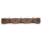 Coat Hook Rail Made From Carved Teak Panel - 19th Century