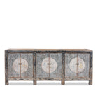 Painted Elm 6 Door Sideboard From Shanxi / Mongolia - Late 19th Century