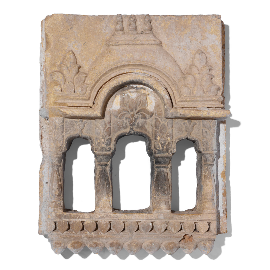 3 Way Stone Lamp Niche From Jaisalmer | Indigo Antiques