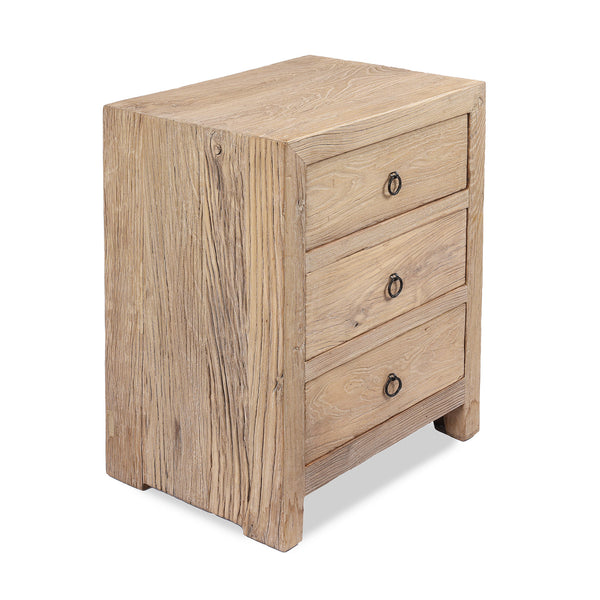 3 Drawer Bedside Cabinet Made From Old Elm