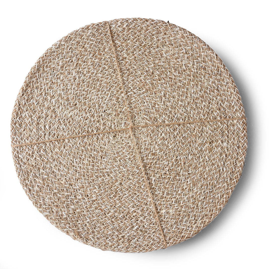 Pearl White Woven Jute Placemats | INDIGO ANTIQUES
