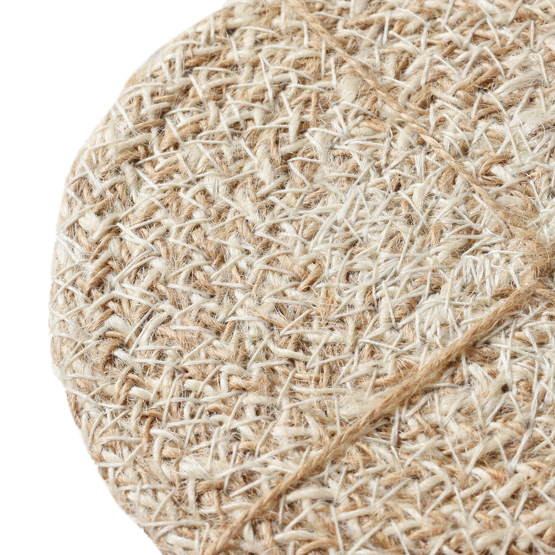 Detail From Pearl White Woven Jute Placemats | INDIGO ANTIQUES