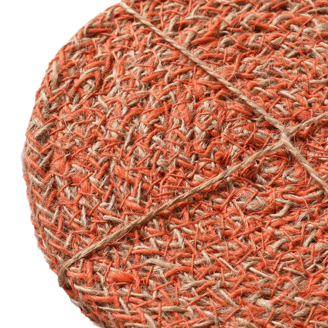Detail From Tangerine Woven Jute Placemats | INDIGO ANTIQUES