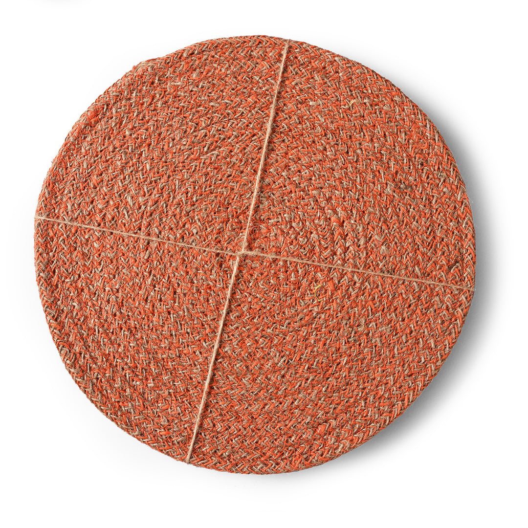 Tangerine Woven Jute Placemats | INDIGO ANTIQUES