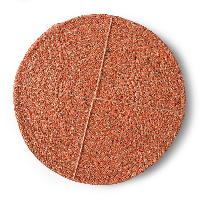 Tangerine Woven Jute Placemats | INDIGO ANTIQUES