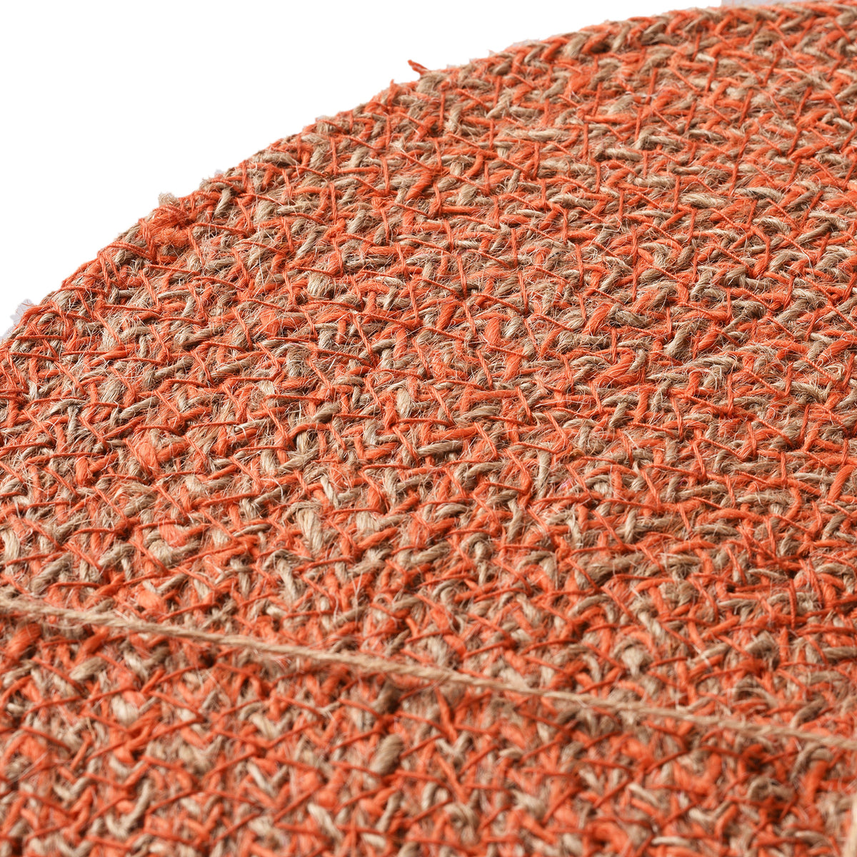 Detail From Tangerine Woven Jute Placemats | INDIGO ANTIQUES