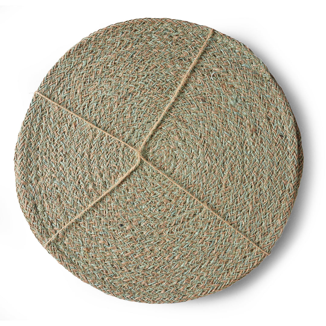 Limpid Green Woven Jute Placemats | INDIGO ANTIQUES