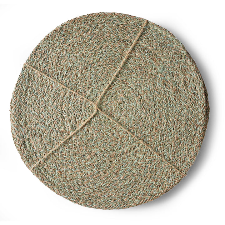 Limpid Green Woven Jute Placemats | INDIGO ANTIQUES