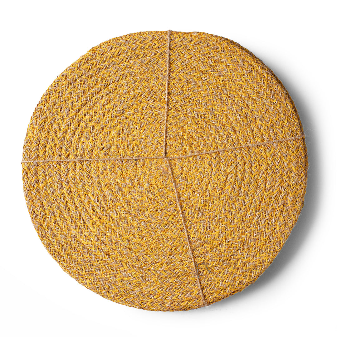 Indian Yellow Woven Jute Placemats | INDIGO ANTIQUES