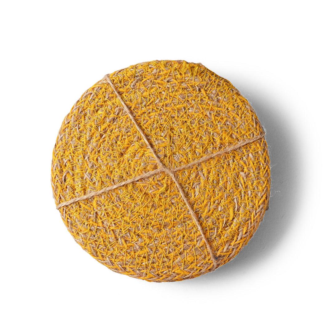 Sunset Yellow Woven Jute Placemats | INDIGO ANTIQUES