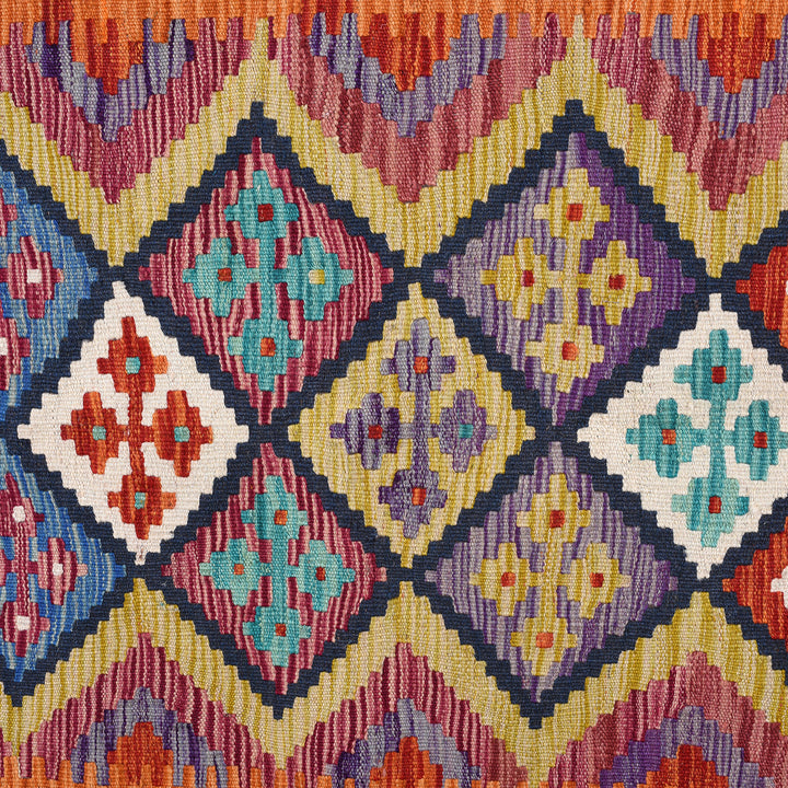 Pattern Detail Of Shirvan Kelim Rug From Pakistan | Indigo Antiques