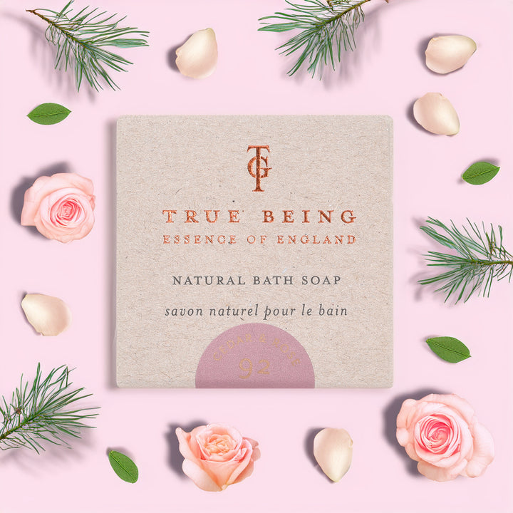 True Being - Natural Bath Soap - Cedar & Rose | Indigo Antiques
