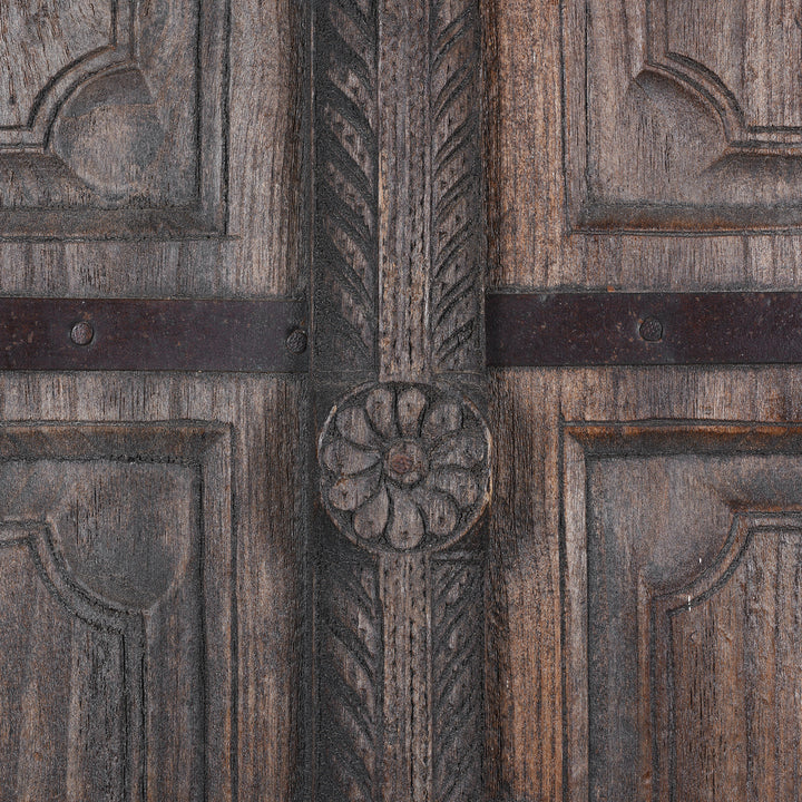 Carving Detail From Antique Indian Rustic Window Shutters | Indigo Antiques