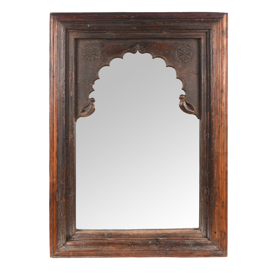 Antique Carved Teak Mirror from Hyderabad | Indigo Antiques