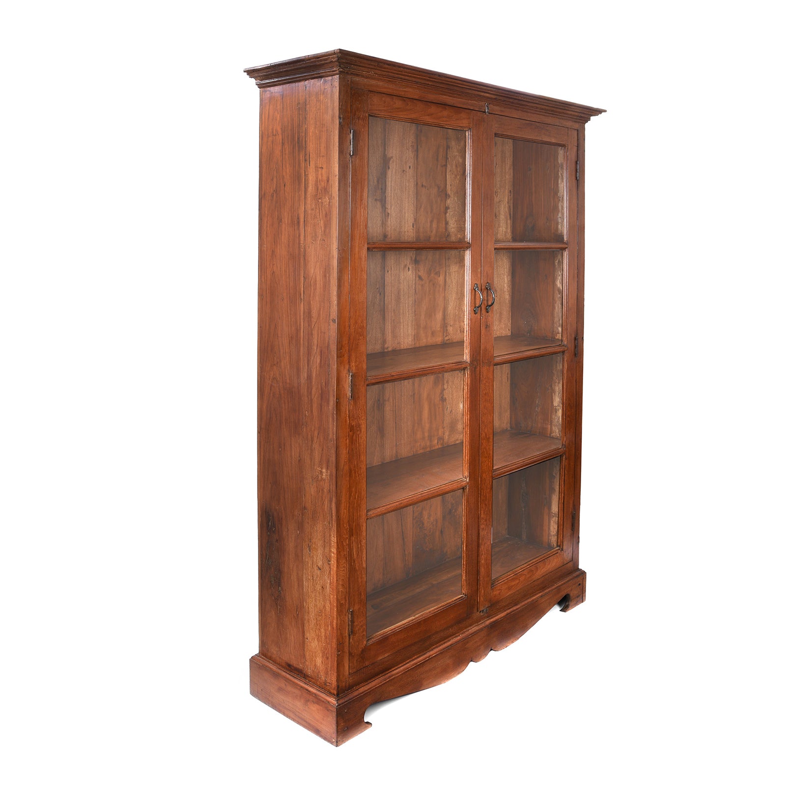 Glazed Anglo Indian Teak Book Cabinet - Late 19th Century Glazed Anglo Indian Teak Book Cabinet - Late 19th Century