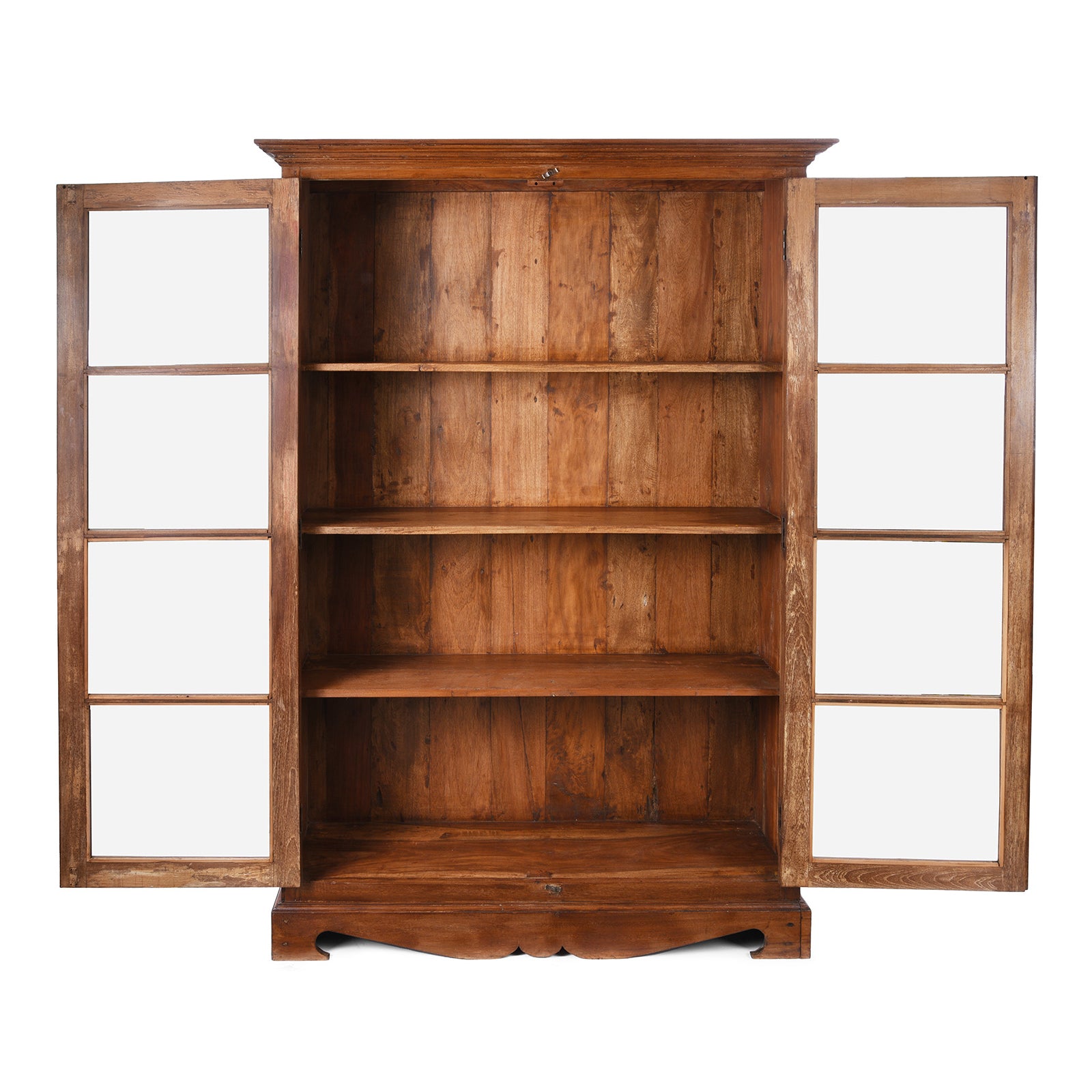 Glazed Anglo Indian Teak Book Cabinet - Late 19th Century Glazed Anglo Indian Teak Book Cabinet - Late 19th Century