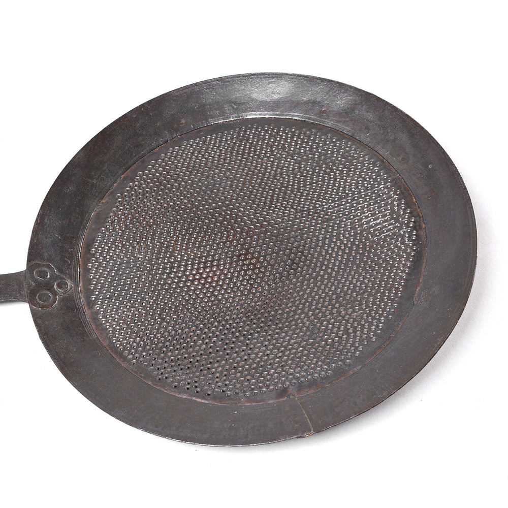 Detail From Antique Old Iron Strainer Spoon From Rajasthan - Circa 1920 | Indigo Antiques