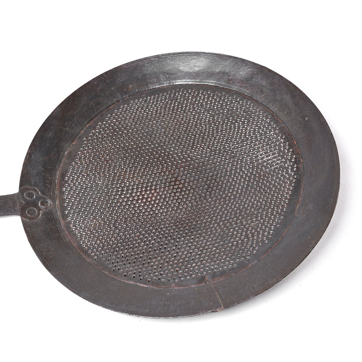 Detail From Antique Old Iron Strainer Spoon From Rajasthan - Circa 1920 | Indigo Antiques