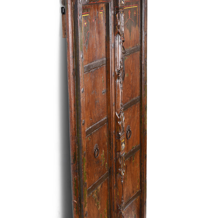 Depth View Of Antique Indian Painted Window Shutter From Bikaner | Indigo Antiques